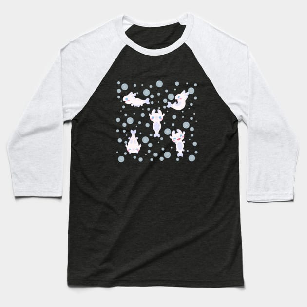 Light Fury Axolotls Baseball T-Shirt by Kirion